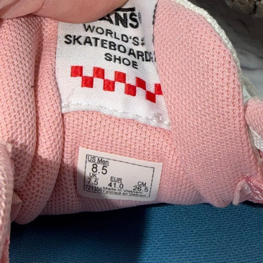 Vans Off The Wall AVE Pro Skateboard Shoe White Pink MENS 8.5 Women 10